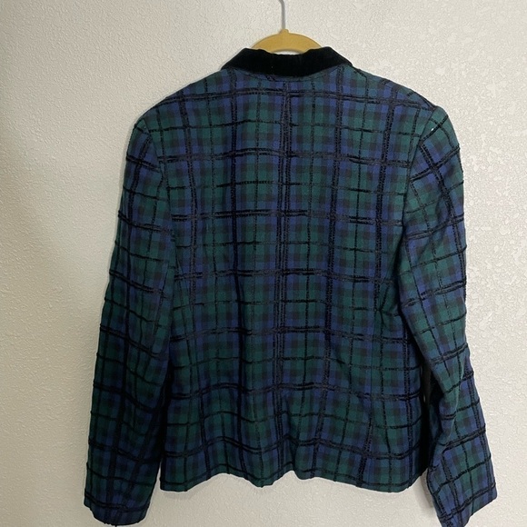 Pendleton Blue Green Plaid Wool Blend Blazer 8 - Picture 5 of 8